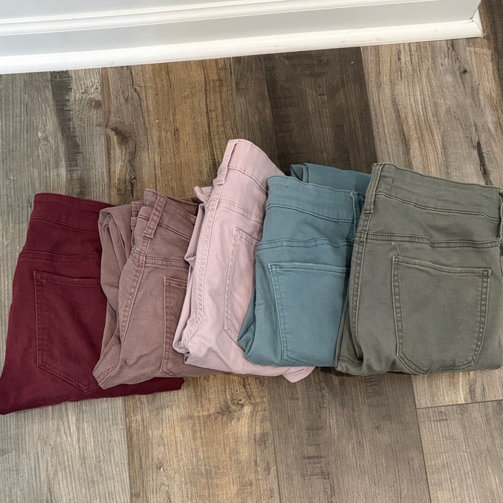 SO Women's Skinny Pants - Burgundy, Mauve, Pink, Teal, Olive